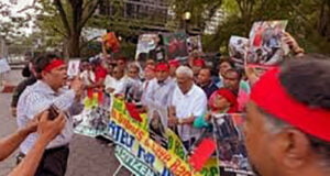 জাতিসংঘ ভবনের সামনে সমাবেশ করল ‘সেভ বাংলাদেশ’