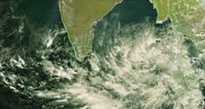 বঙ্গোপসাগরের নিম্নচাপ, যা গভীর নিম্নচাপে পরিণত হয়েছে।