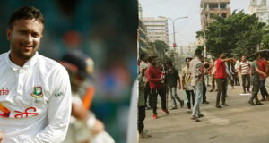 সাকিবকে কেন্দ্র করে ধাওয়া-পাল্টা ধাওয়ার ঘটনা ঘটে মিরপুরে।