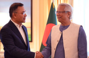 মুহাম্মদ ইউনূস-তারিক-ই-রহমান সভা শুরু