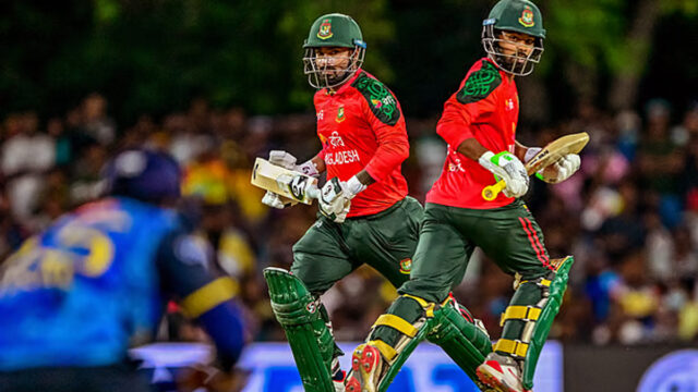 Bangladesh's Towhid Hridoy (R) And Captain Litton Das