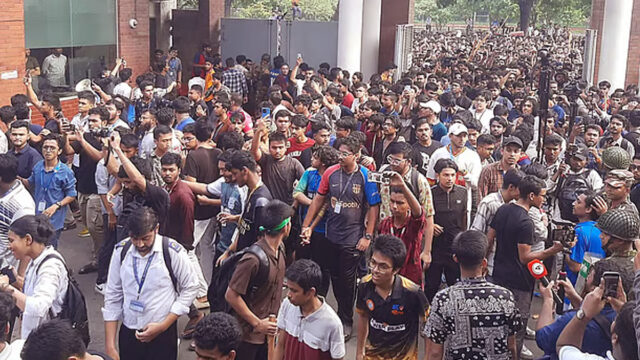 Protesting Students Barge