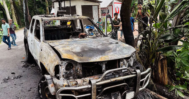 Burnt Police Vehicle