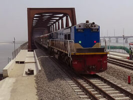 The Railway Track On The Jamuna Bridge